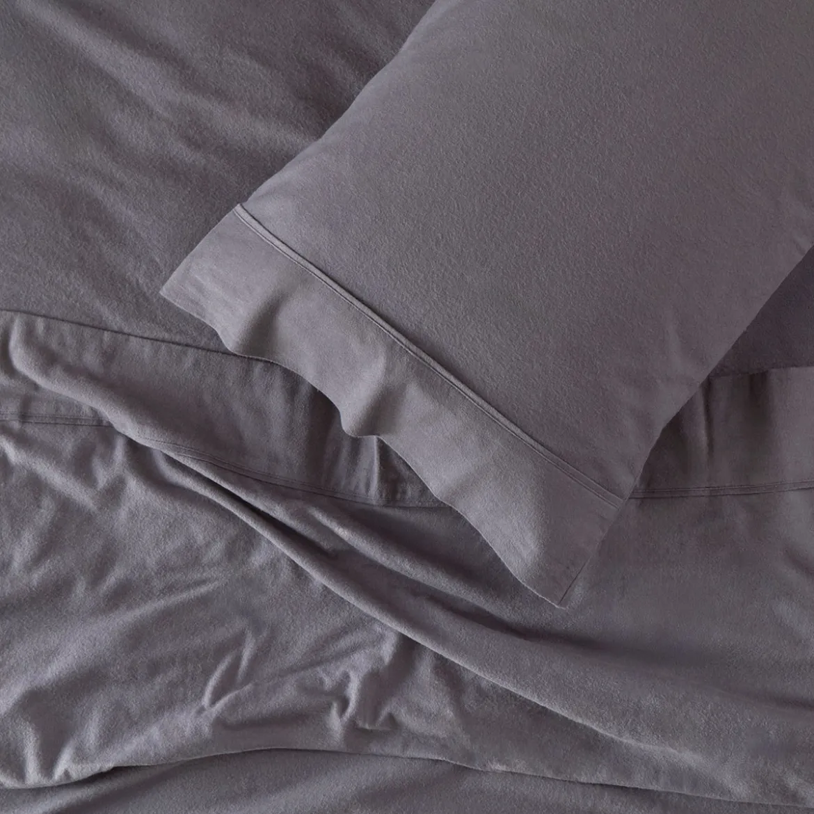 Charcoal Cotton Flannelette Sheet Set