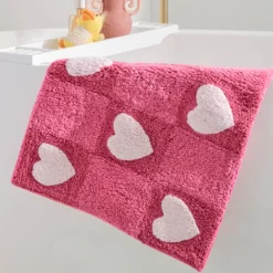 Checkered Hearts Bath Mat