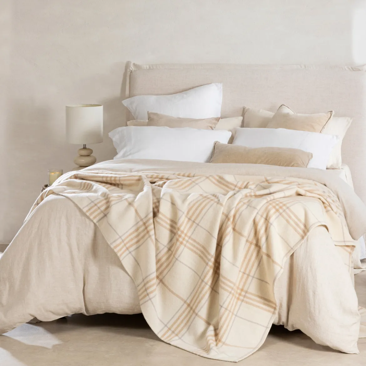 Check 460gsm Australian Wool Blanket