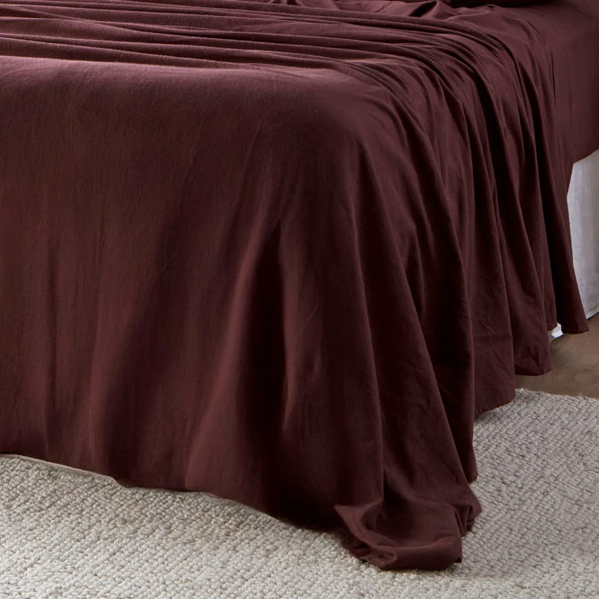 Chocolate Cotton Flannelette Sheet Set