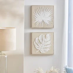 Culgoa Leaf Textured Framed Wall Art