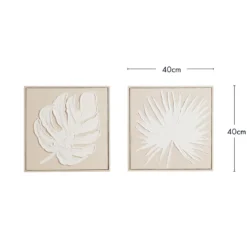 Culgoa Leaf Textured Framed Wall Art