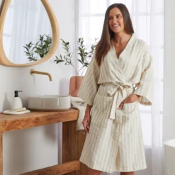 Dani Stripe Linen Cotton Kimono