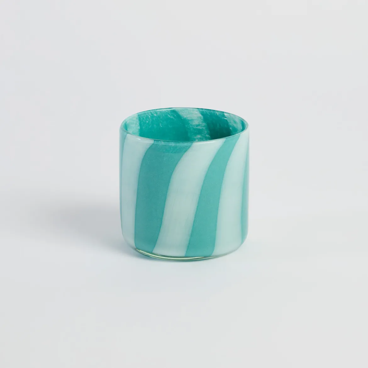 Dash Stripe Glass Candle Holder