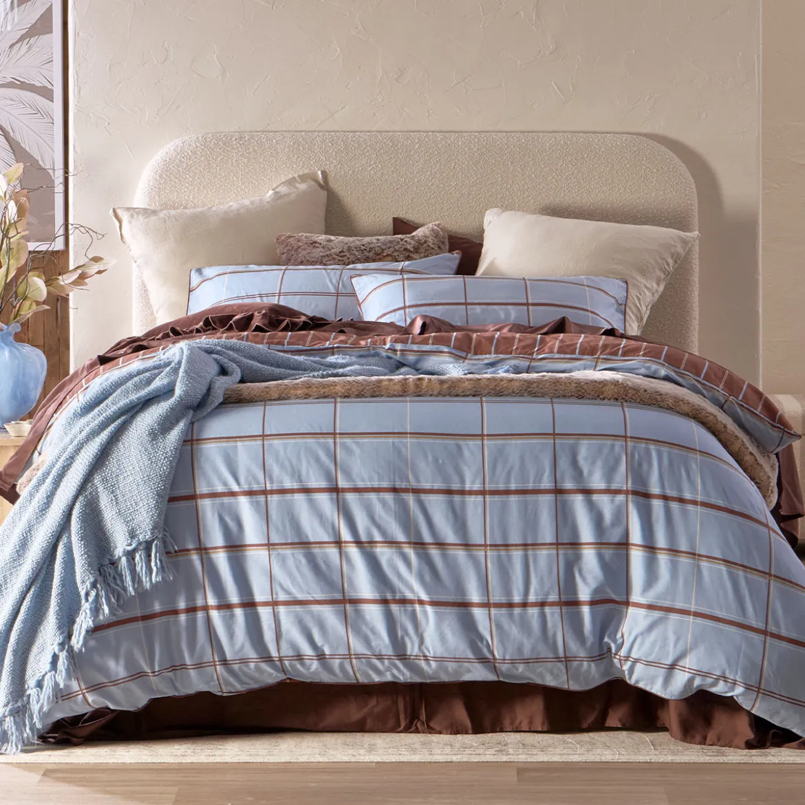 Dawson Reversible Check/Stripe Quilt Cover Set