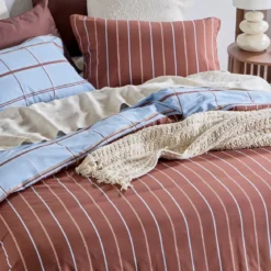 Dawson Reversible Check/Stripe Quilt Cover Set