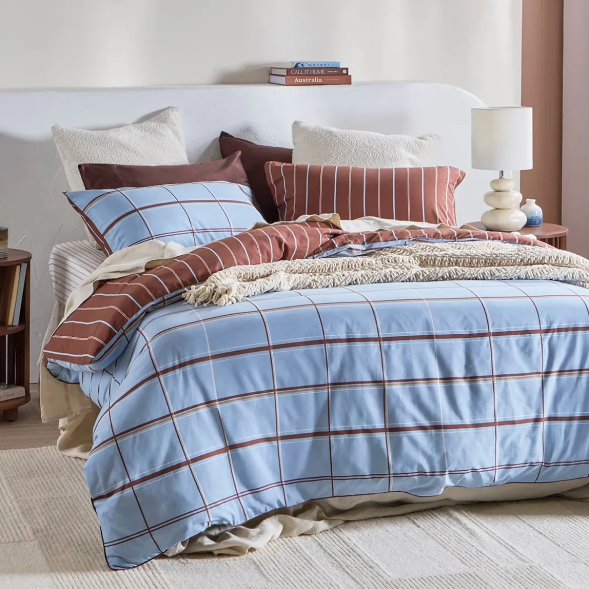 Dawson Reversible Check/Stripe Quilt Cover Set