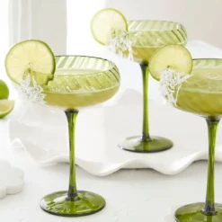 Della Green Cocktail Coupe Glass Set of 4