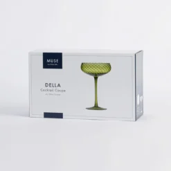 Della Green Cocktail Coupe Glass Set of 4