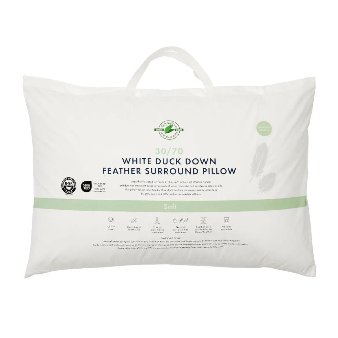 30/70 Duck Down Feather Soft Pillow