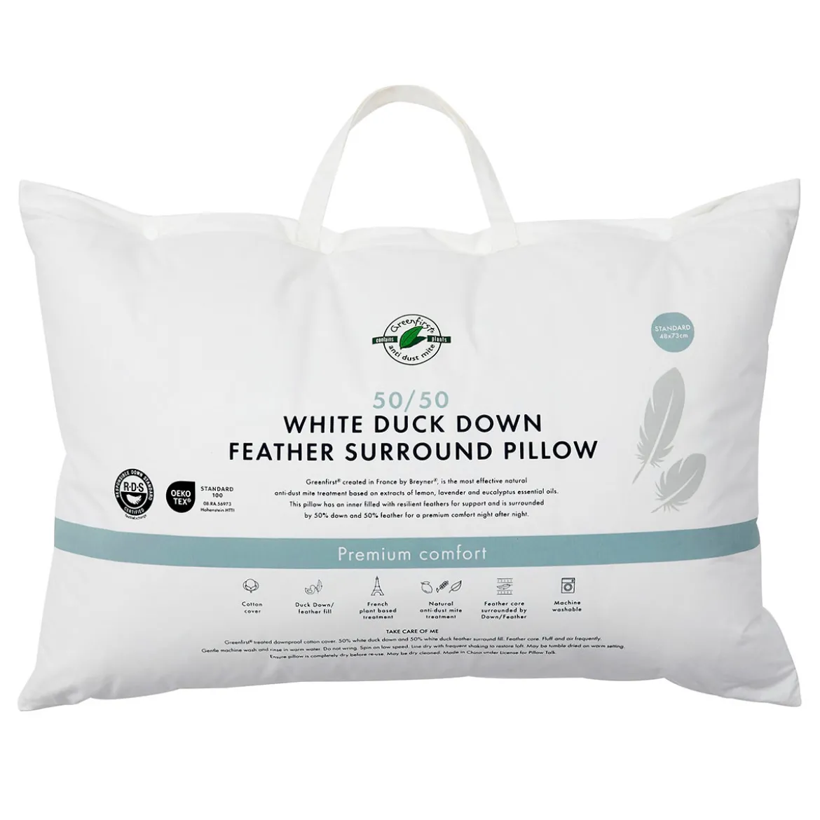 50/50 Duck Down Feather Surround Pillow