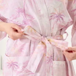 Dusk Palm Linen Cotton Kimono