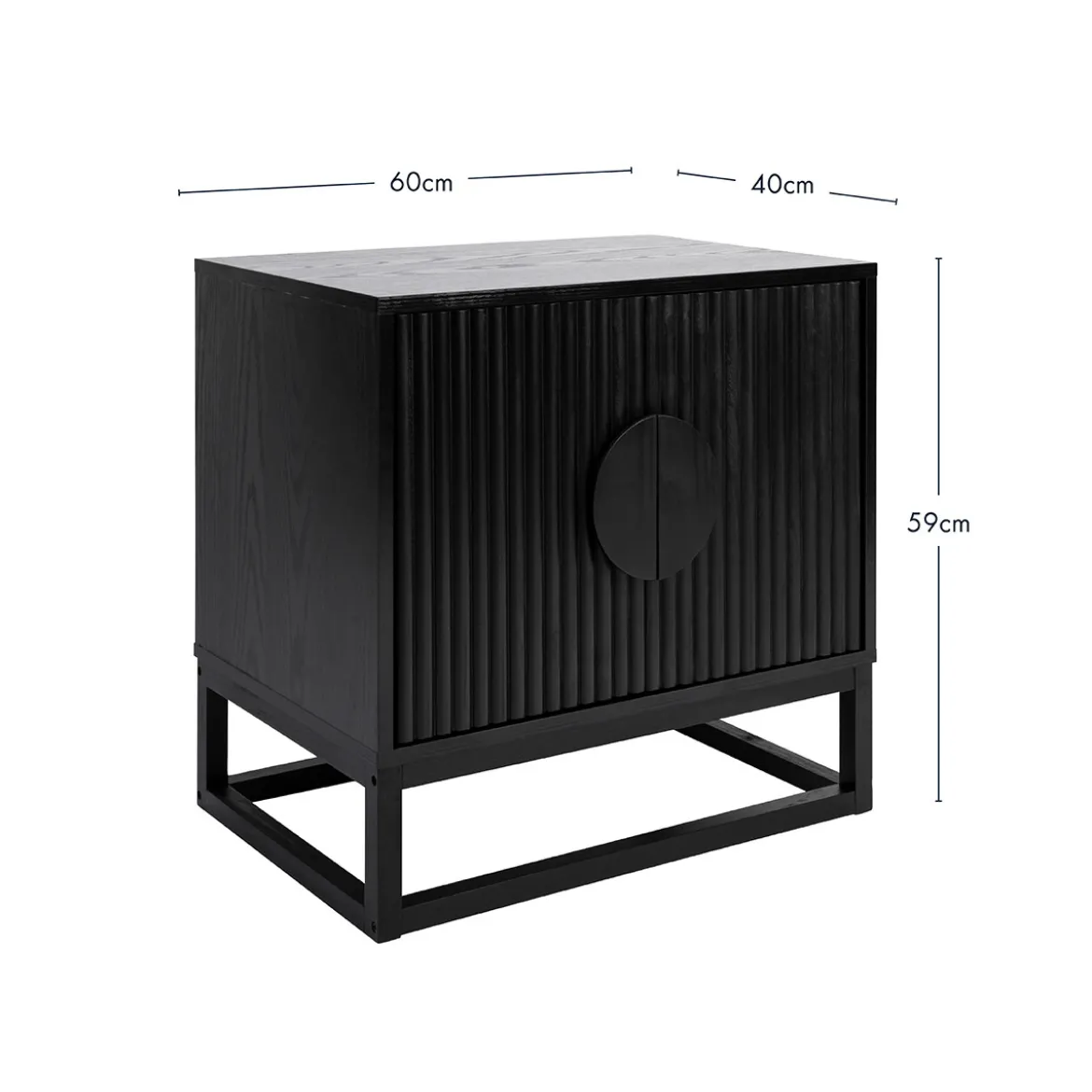 Dutton Black Bedside Table