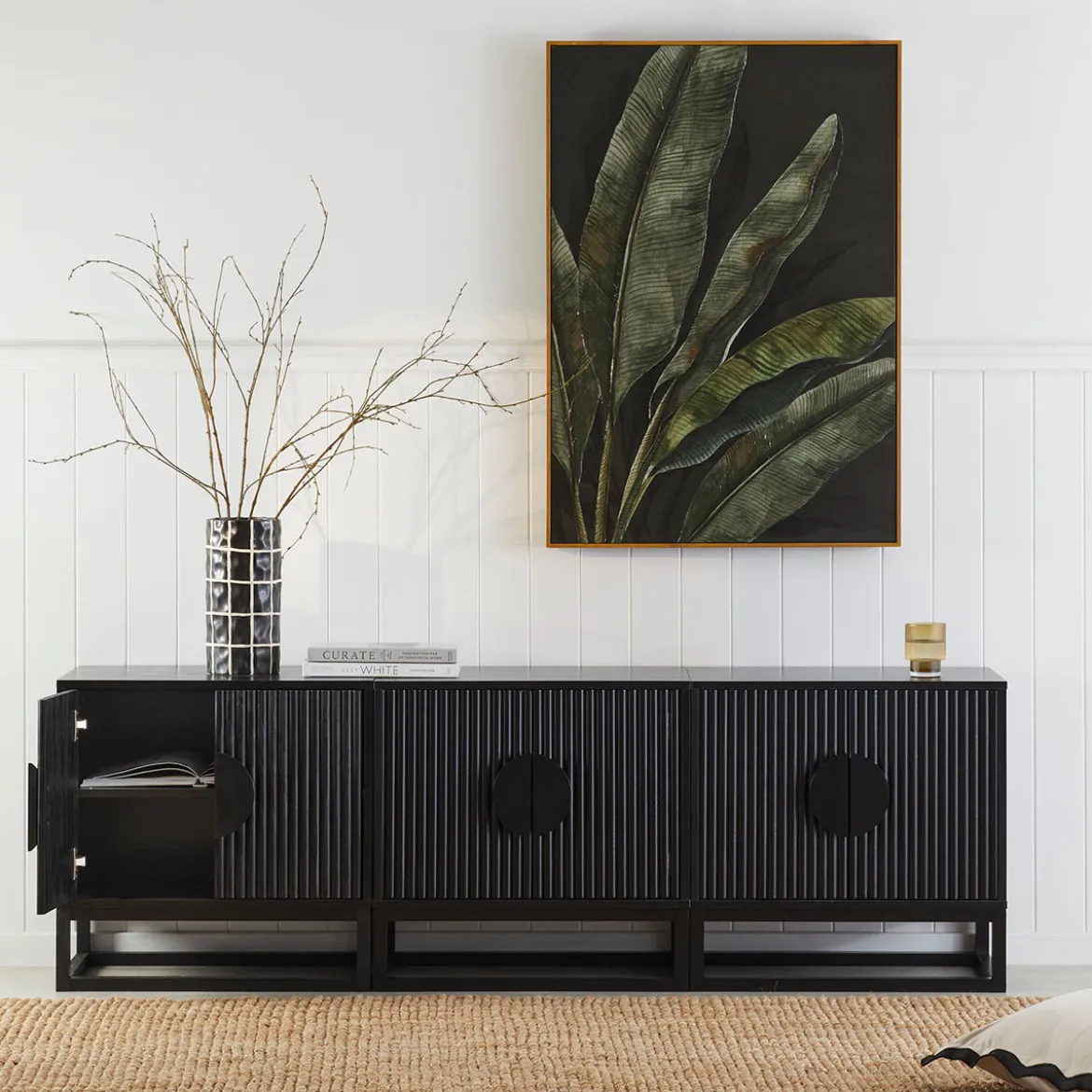 Dutton Black Bedside Table