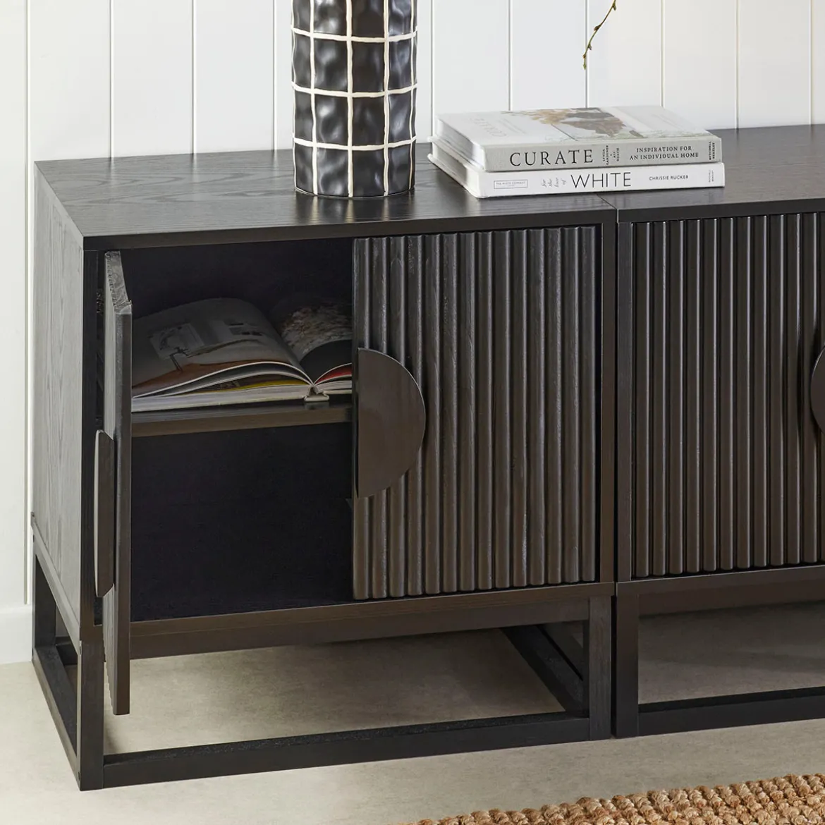 Dutton Black Bedside Table