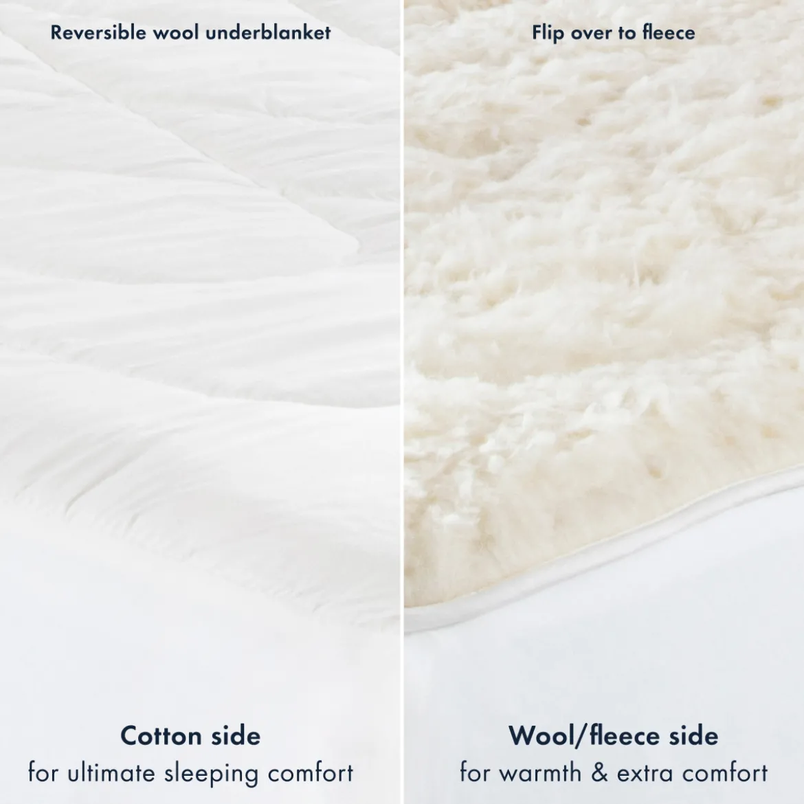 Easy Wash Reversible Australian Wool Underblanket