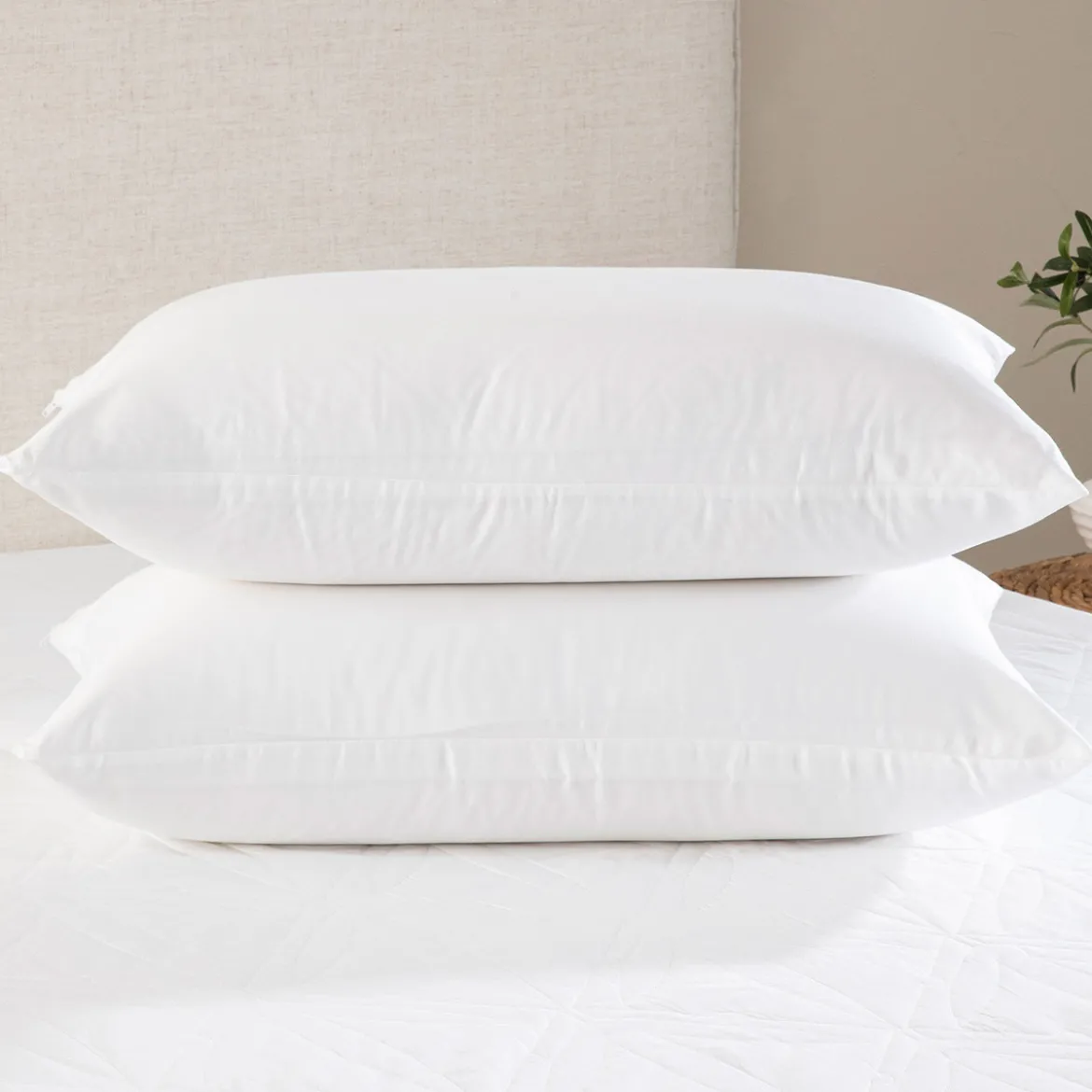 Eco Living Bamboo Cotton Pillow Protector Pair