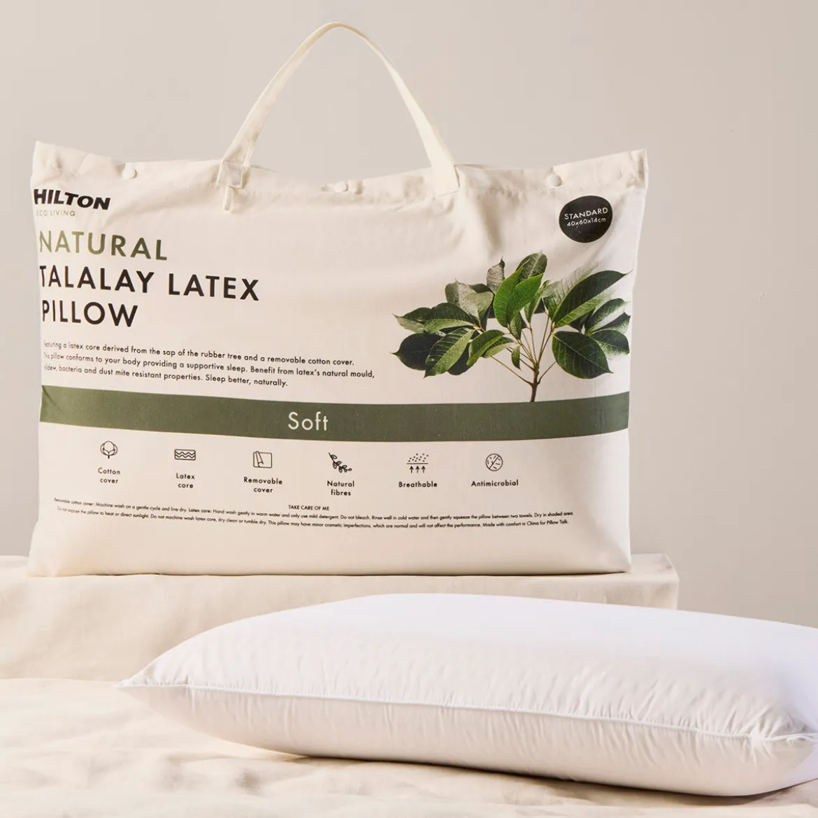Eco Living Natural Soft Talalay Latex Pillow
