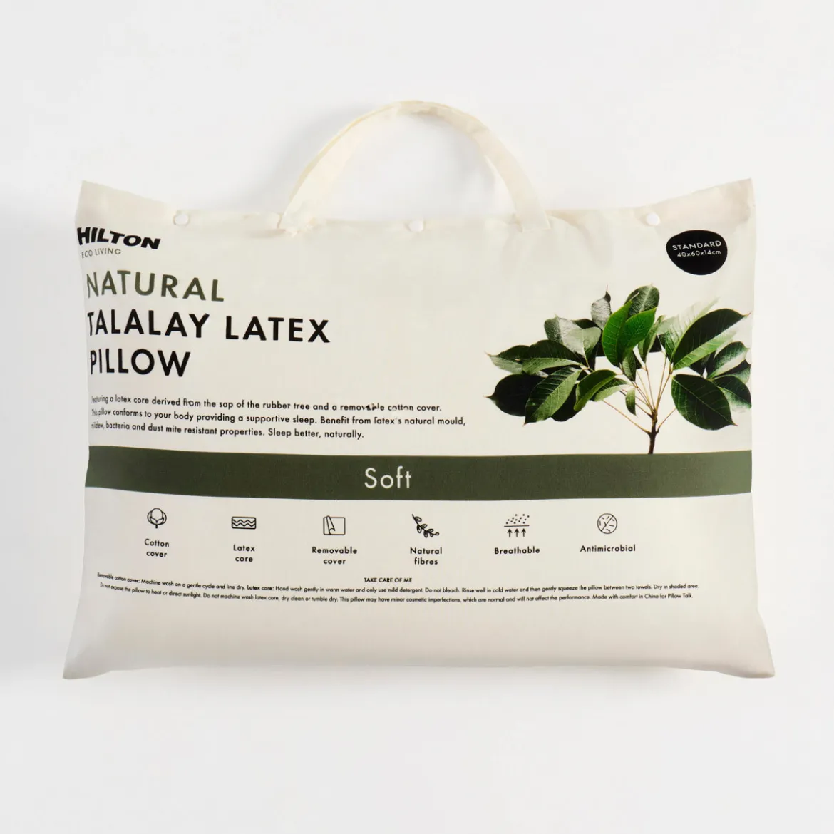Eco Living Natural Soft Talalay Latex Pillow
