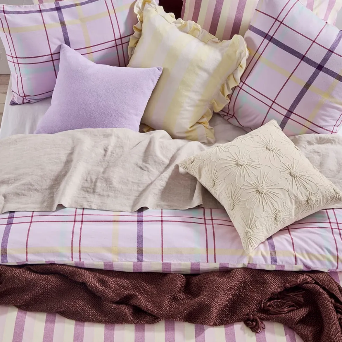 Ellah Reversible Check/Stripe Quilt Cover Set