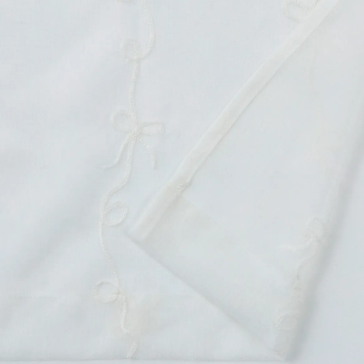 Ellie Bow Embroidered Sheer Curtain Set of 2