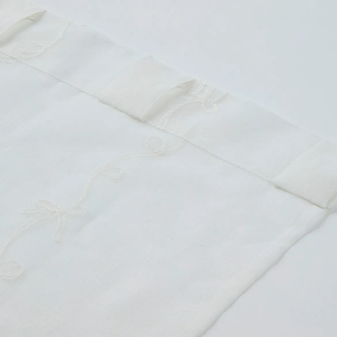Ellie Bow Embroidered Sheer Curtain Set of 2