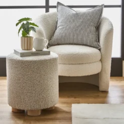Elody Speckled Boucle Pouf
