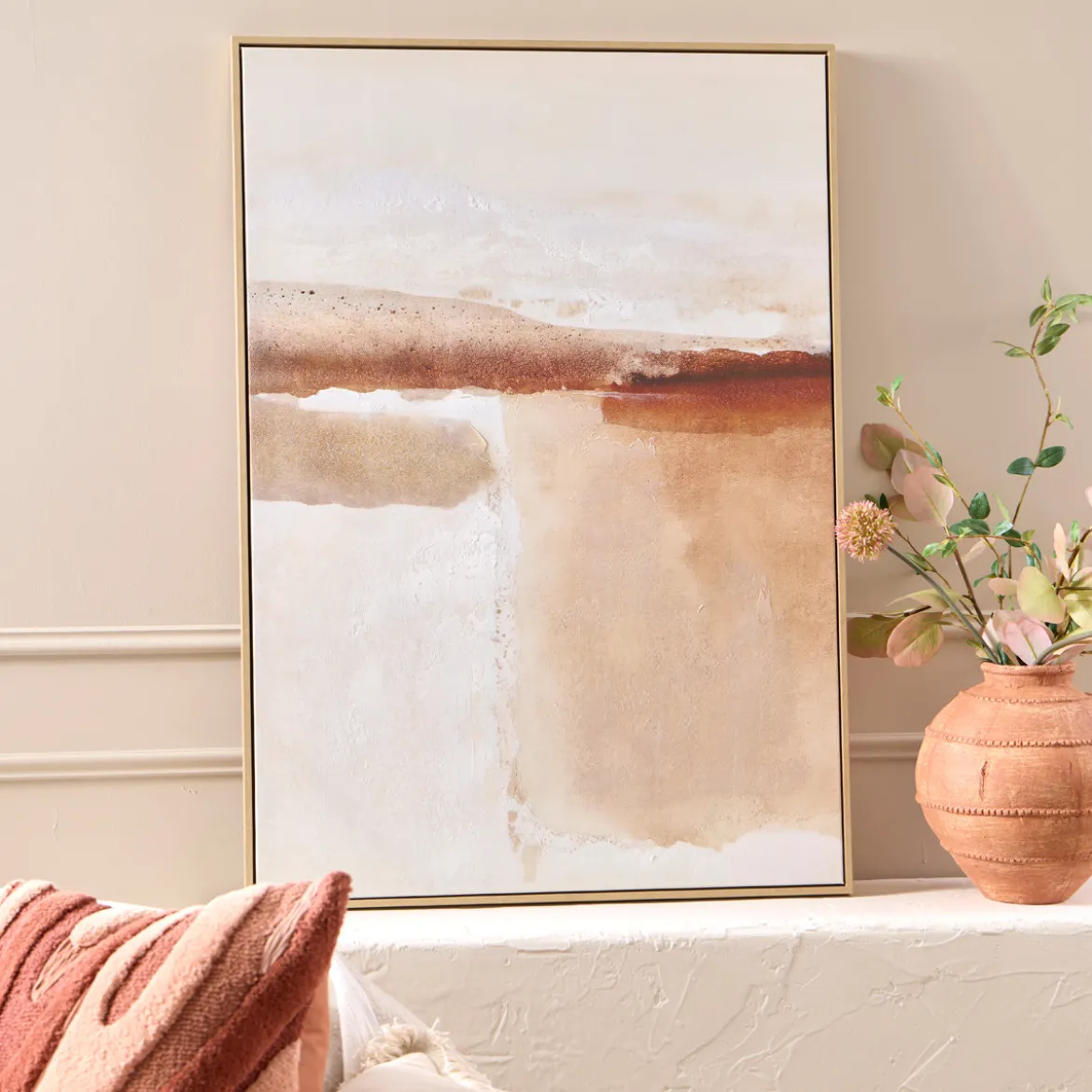 Ember Drift Framed Canvas Wall Art