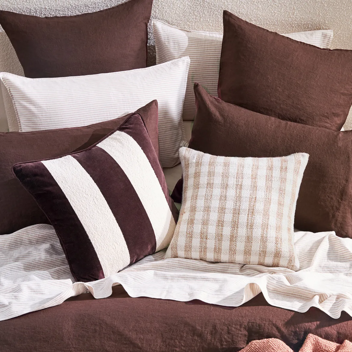 European Linen Chocolate European Pillowcase Pair