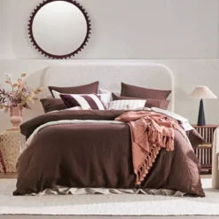 European Linen Chocolate Quilt Cover Set