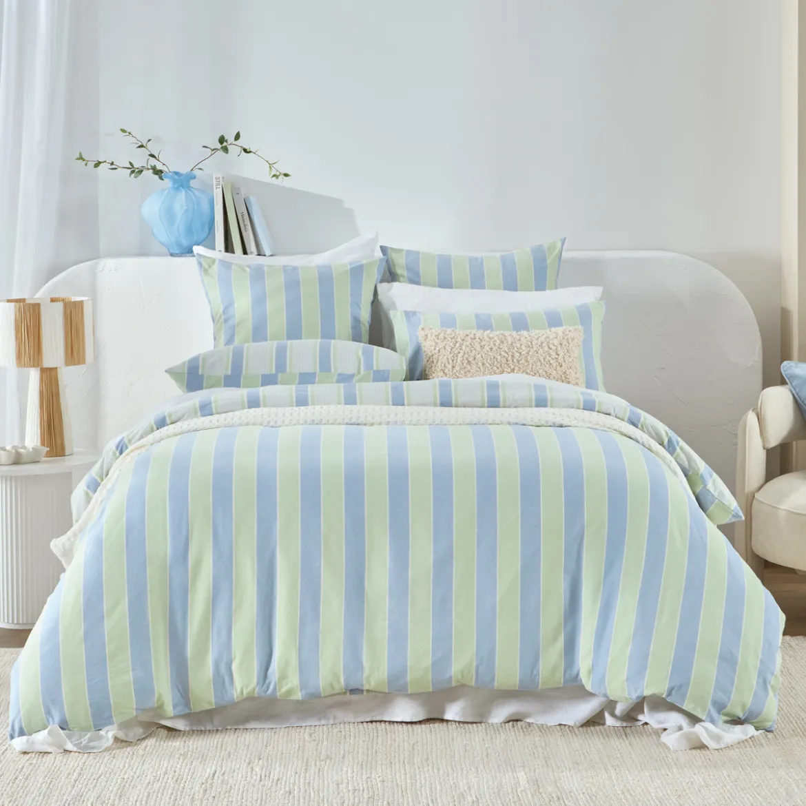 Finn Reversible Stripe Quilt Cover Set