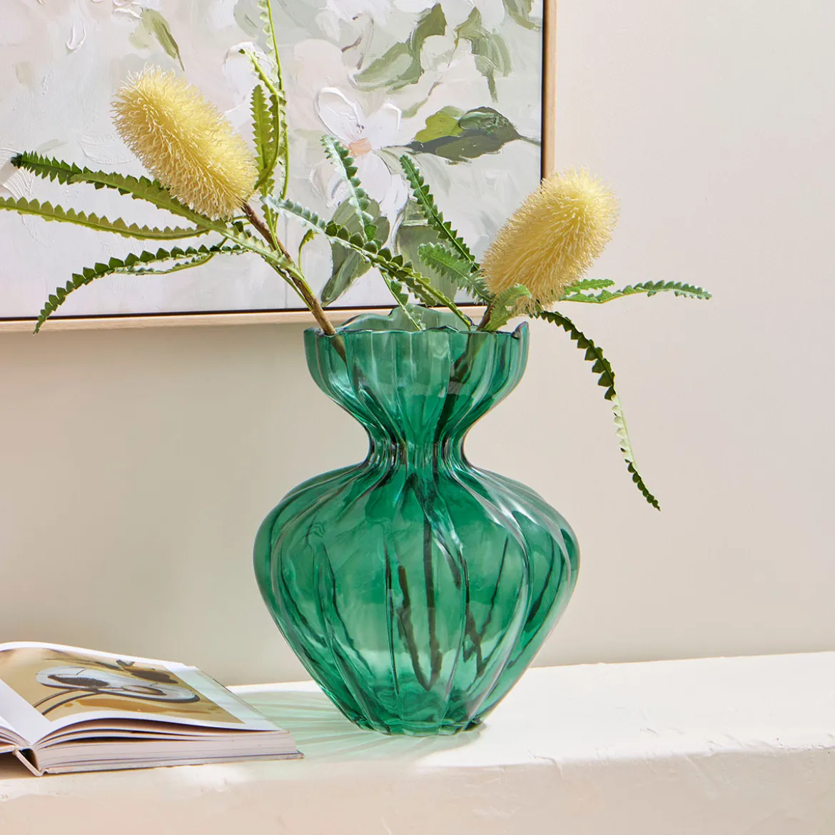 Florence Green Glass Vase