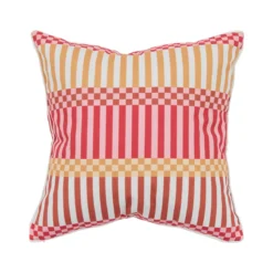 Gaia Pink Multi Check Outdoor Cushion