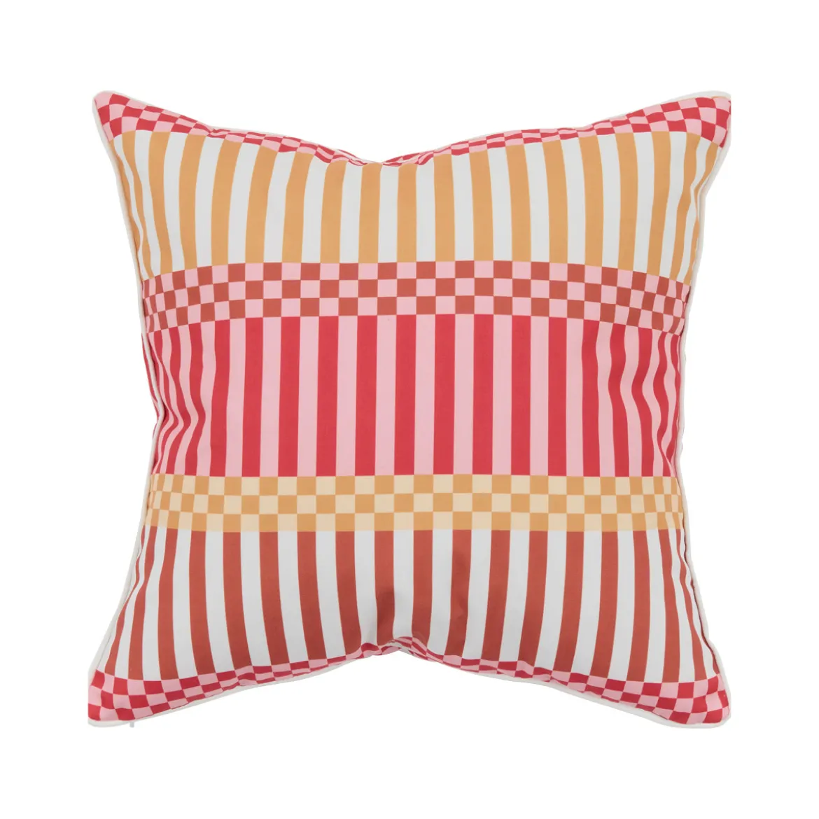 Gaia Pink Multi Check Outdoor Cushion