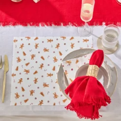 Gingerbread Christmas Paper Placemat 24 Pack