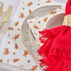 Gingerbread Christmas Paper Placemat 24 Pack