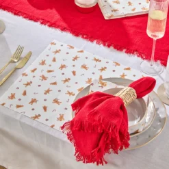 Gingerbread Christmas Paper Placemat 24 Pack