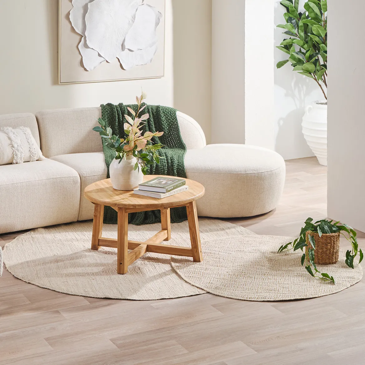 Goa Bleached Round Floor Rug