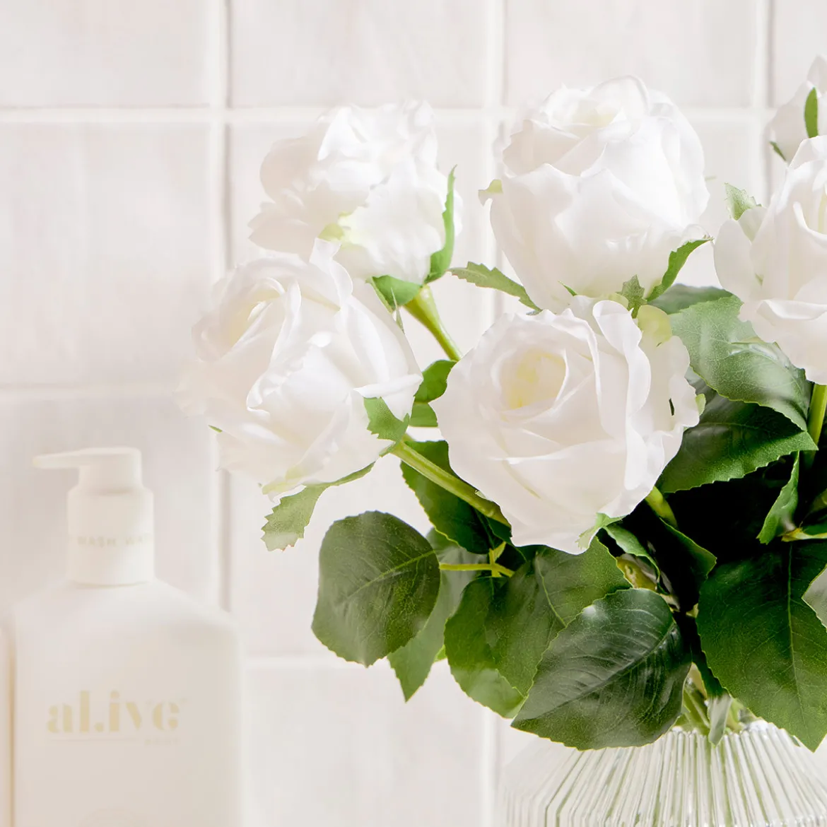 Gracie White Artificial Flower Bouquet