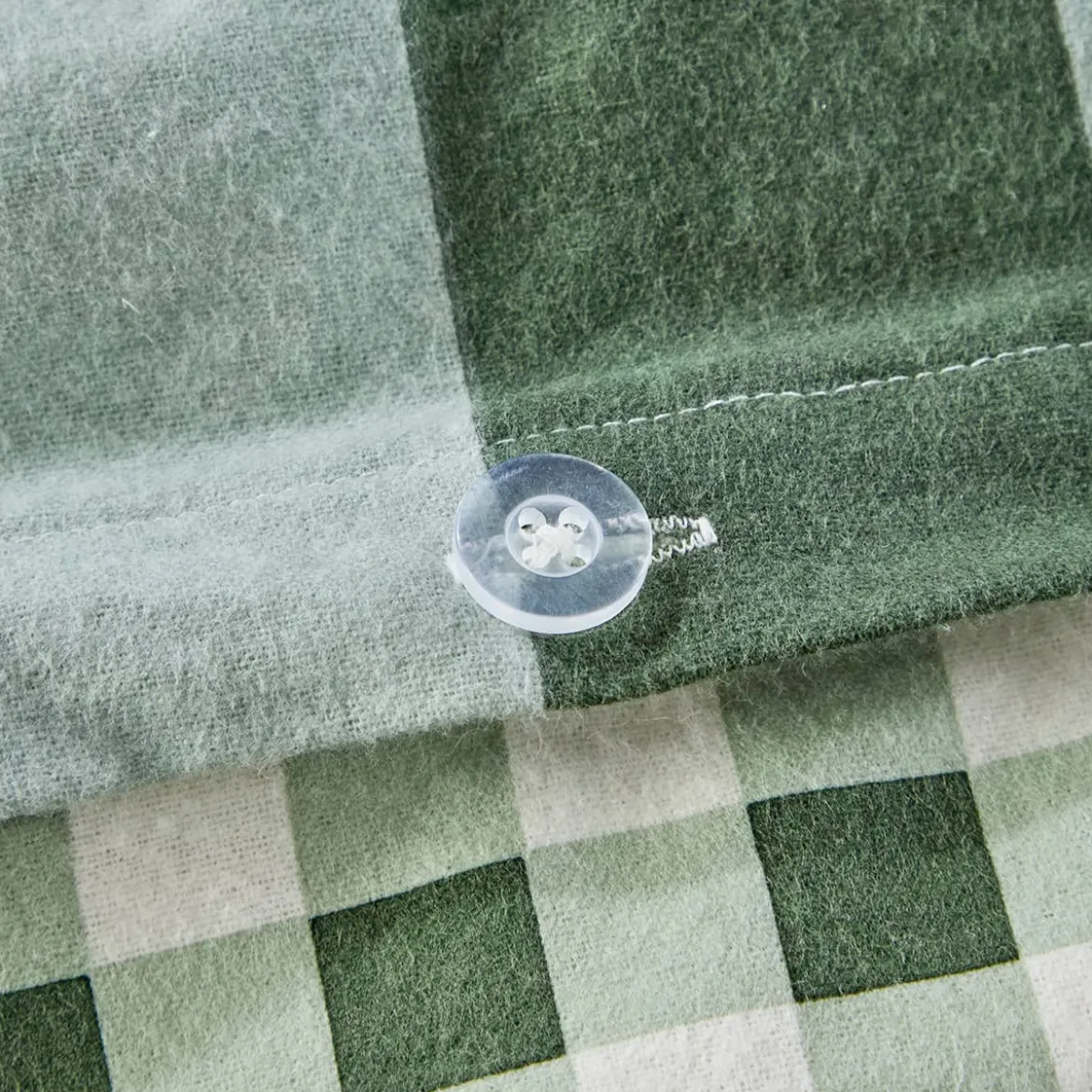 Green Reversible Flannelette Quilt Cover Set