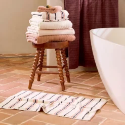 Harley Natural & Black Stripe Bath Mat