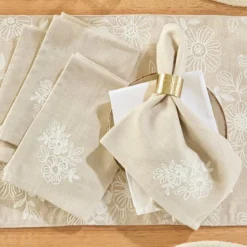 Harper Embroidered Napkin 4 Pack