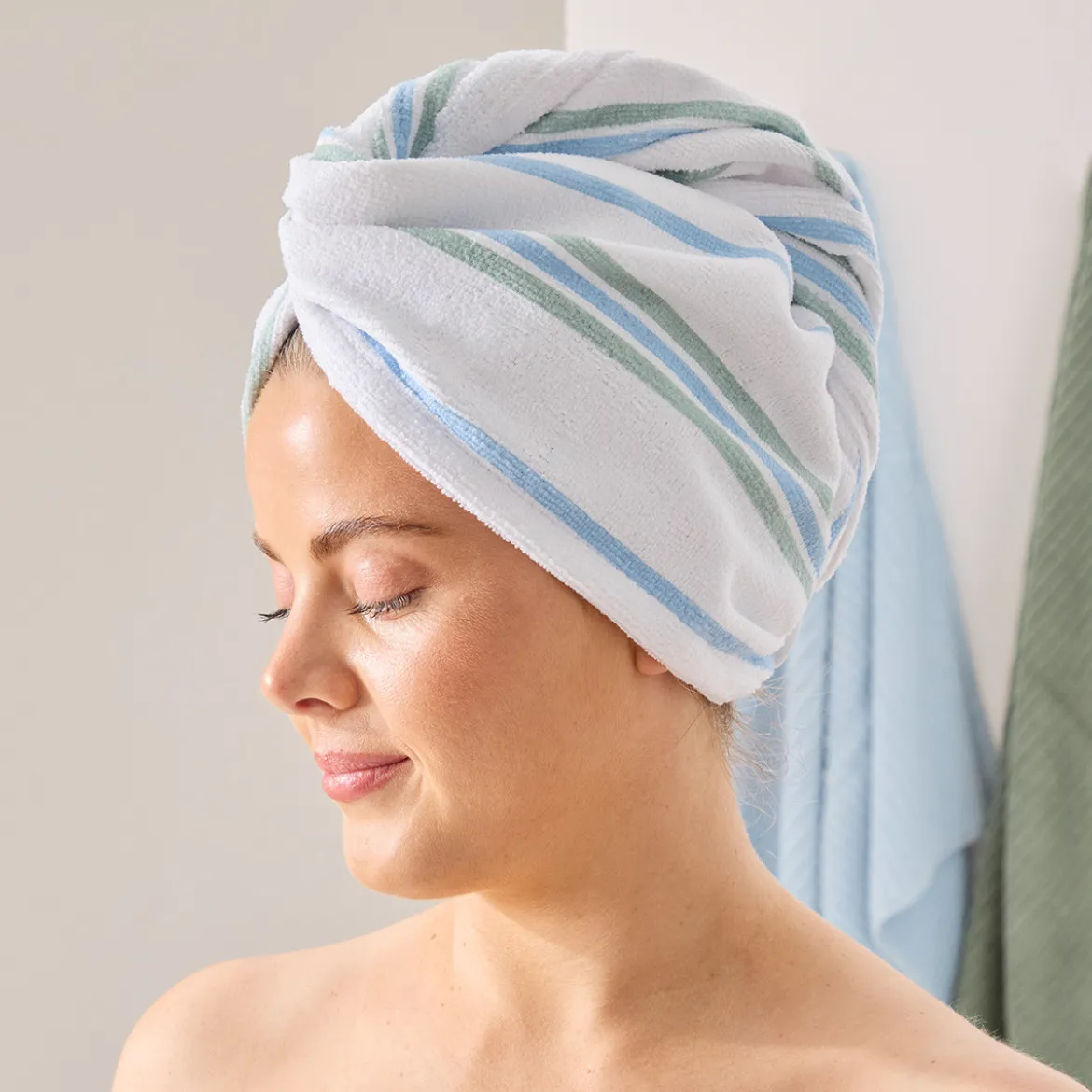 Harper Stripe Microfibre Towel Wrap Range