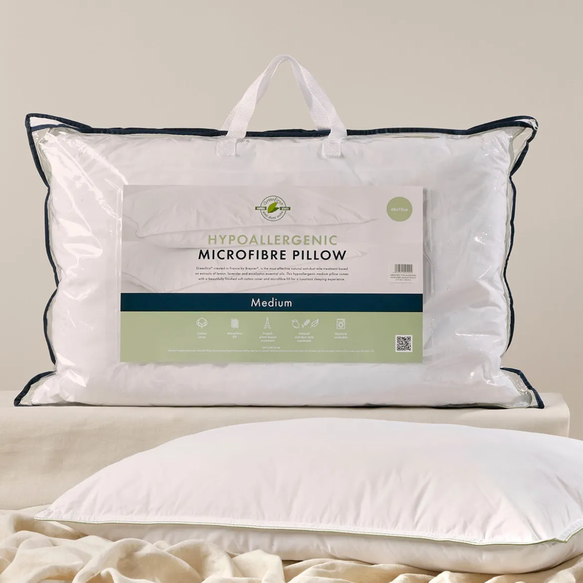 Hypoallergenic Microfibre Medium Pillow