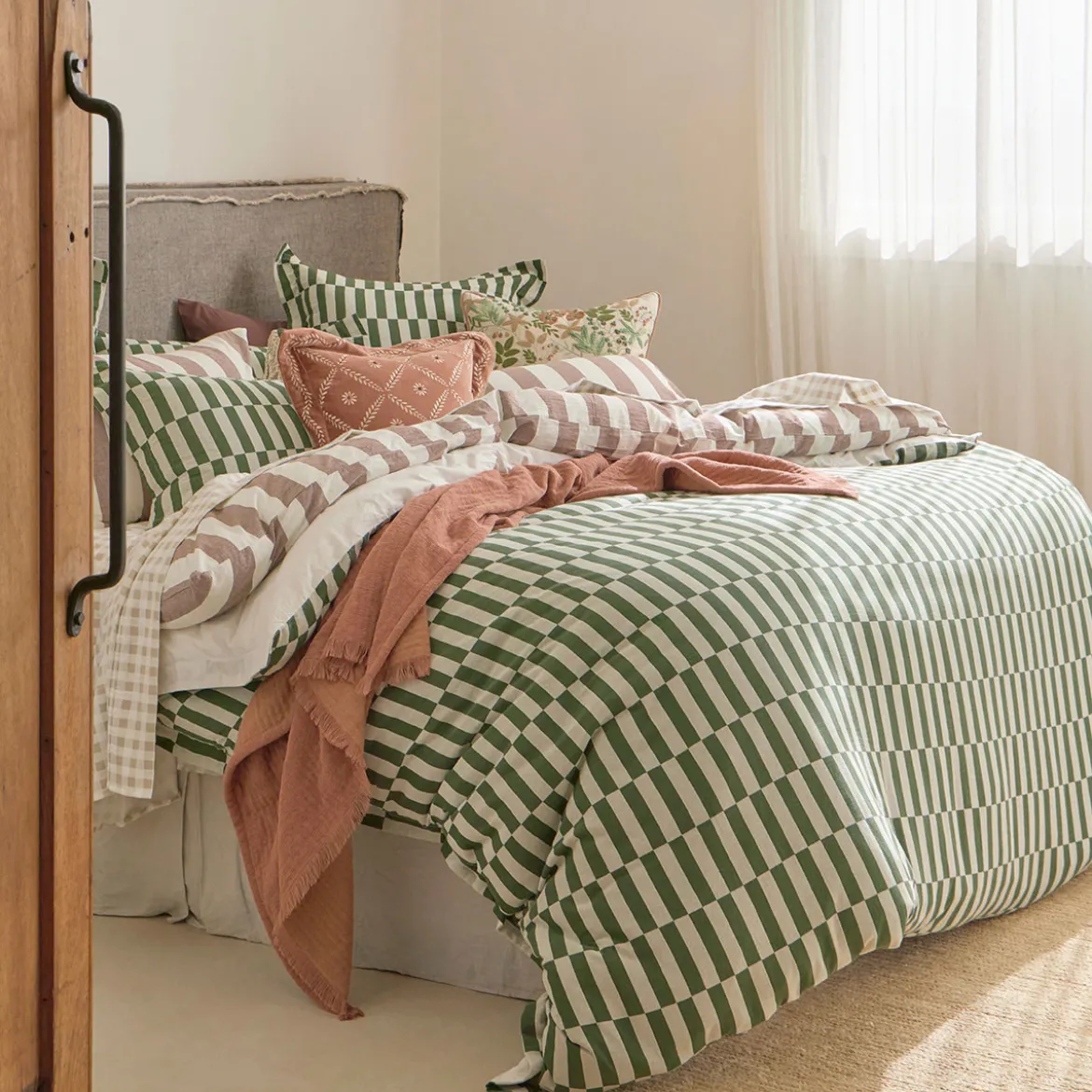 Indra Check Quilt Cover Set