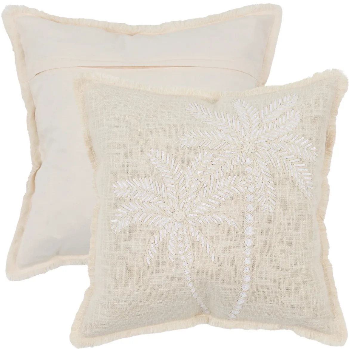 Isolde Palm Embroidered Sequin Cushion