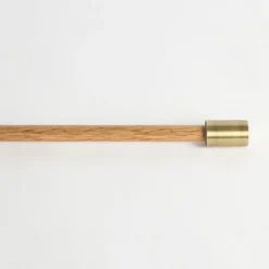 Jordan Brass Oak Veneer Extendable Rod Set