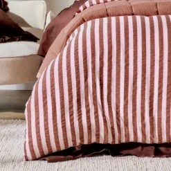 Jordan Stripe Blush Quilt Cover Set