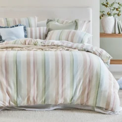 Junie Reversible Stripe Quilt Cover Set