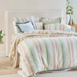 Junie Reversible Stripe Quilt Cover Set